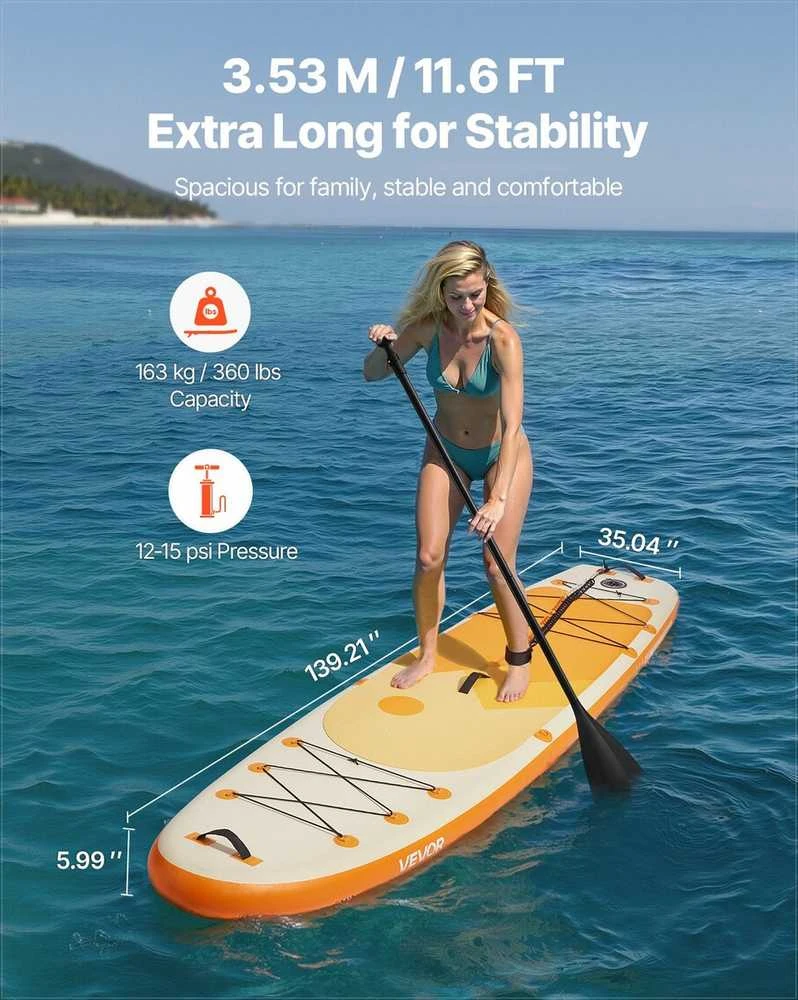 Pripučiama irklentė ultra light 3.53m, dvisluoksnis PVC, pritaikyta pradedantiesiems, pilnas priedų komplektas, pripučiama SUP lenta, lengva irklentė, nešiojama irklentė
