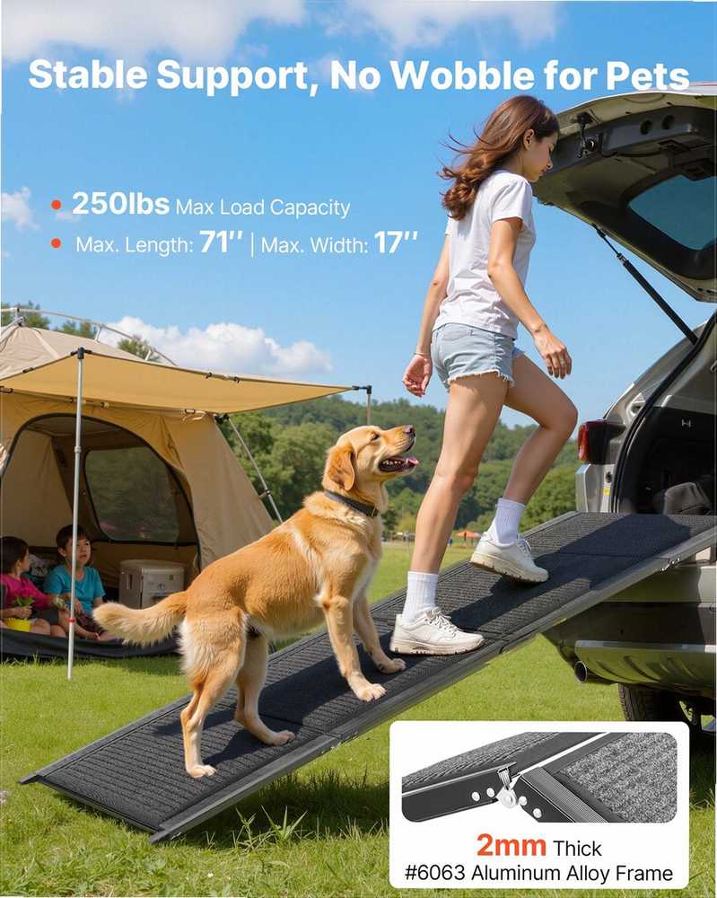 VEVOR Šuns rampa automobiliams, sulankstoma, 180 cm
