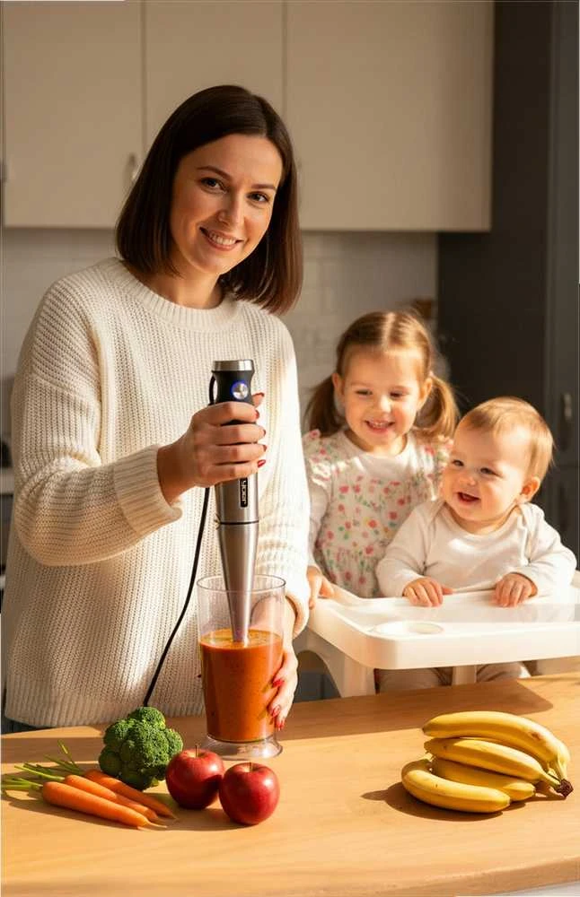 Rankinis daugiafunkcis trintuvas „8-in-1“ trynimui, maišymui ir minkymui, titano ašmenys 1500W 25 greičio lygiai, rankinis blenderis 8in1, virtuvinis panardinamas trintuvas, daugiafunkcis rankinis maišytuvas, maisto smulkintuvas