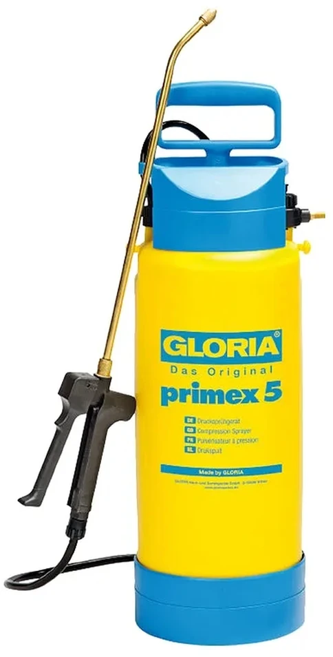 Gloria Haus und Garten Rankinis purkštuvas sodo augalams, 5 litrų talpos, su žalvariniu purškimo vamzdeliu, sodo purkštuvas, augalų purkštuvas