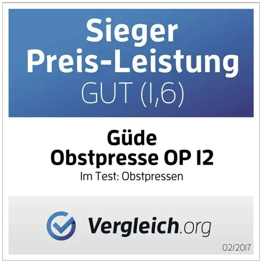 GÜDE Rankinis vaisių presas, 12 litrų talpos, obuoliams ir kriaušėms, sulčiaspaudė, vaisių smulkinimo presas