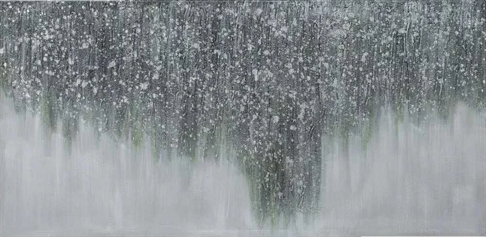 Eurofirany Rankomis tapytas abstraktus paveikslas ant drobės, pilkos ir baltos spalvų gama, didelis 140x70 cm įrėmintas paveikslas, modernus namų dekoras svetainei ar biurui, sienų dekoracija