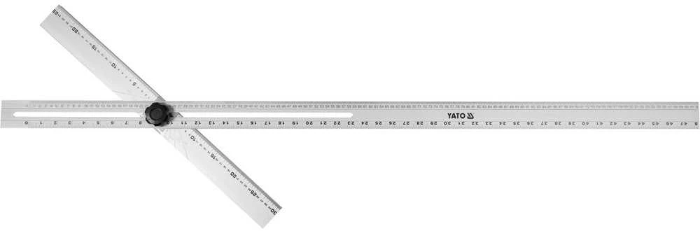 Reguliuojamas aliuminio kampas statyboms, 1270 mm x 560 mm, su metrinėmis ir colinėmis skalėmis, statybinis kampas, reguliuojamas kampas