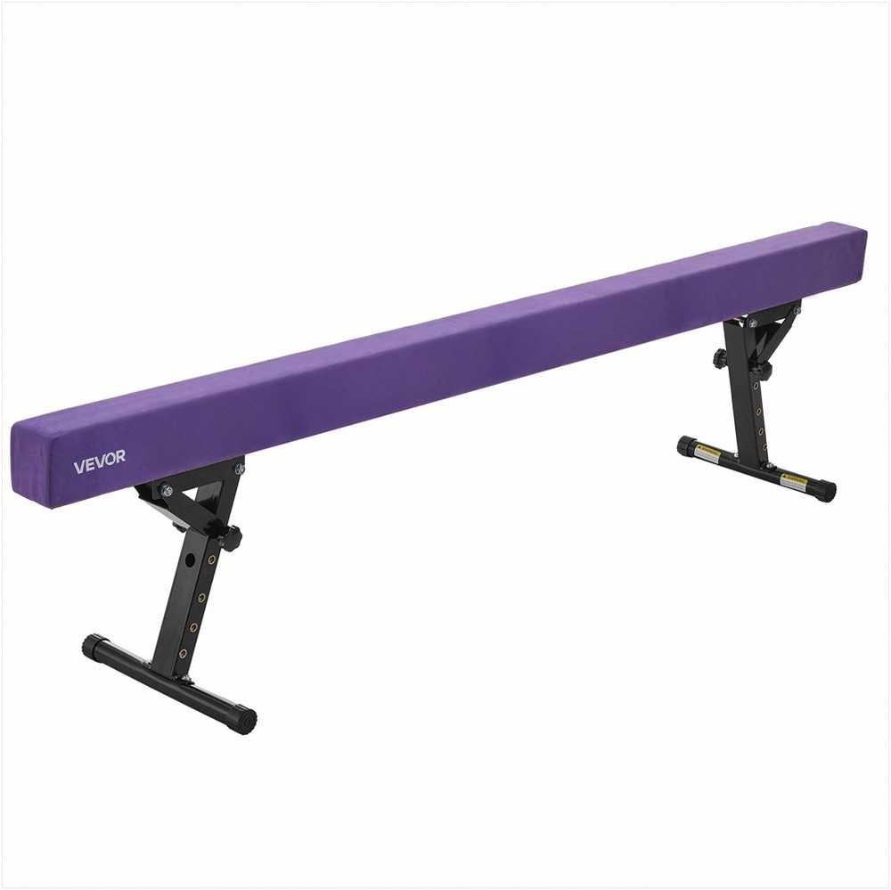 Reguliuojamas gimnastikos balansavimo buomas vaikams, 2,44 m ilgio, 5 aukščio nustatymai, violetinis, naudojimui namuose ir sporto salėje, reguliuojamas balansavimo buomas, gimnastikos treniruočių buomas, gimnastikos įranga vaikams