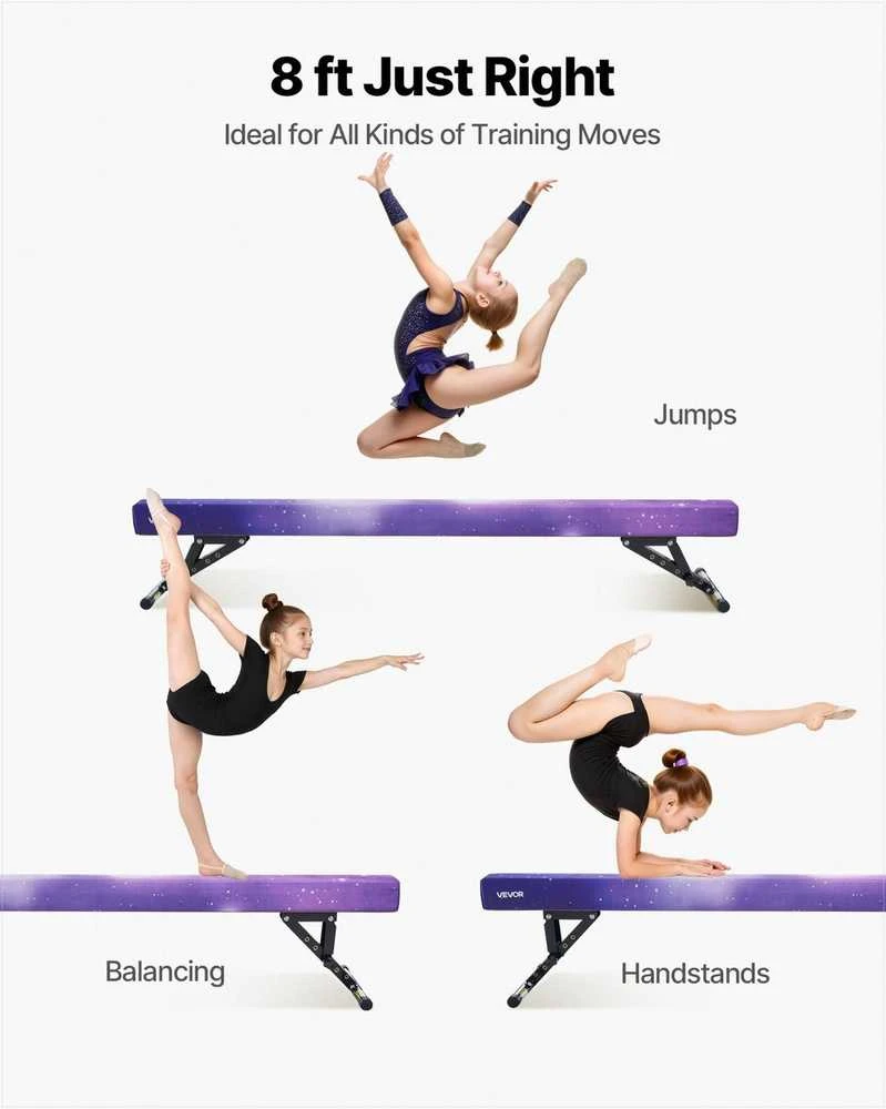 VEVOR Reguliuojama gimnastikos sija vaikams, 8 pėdų