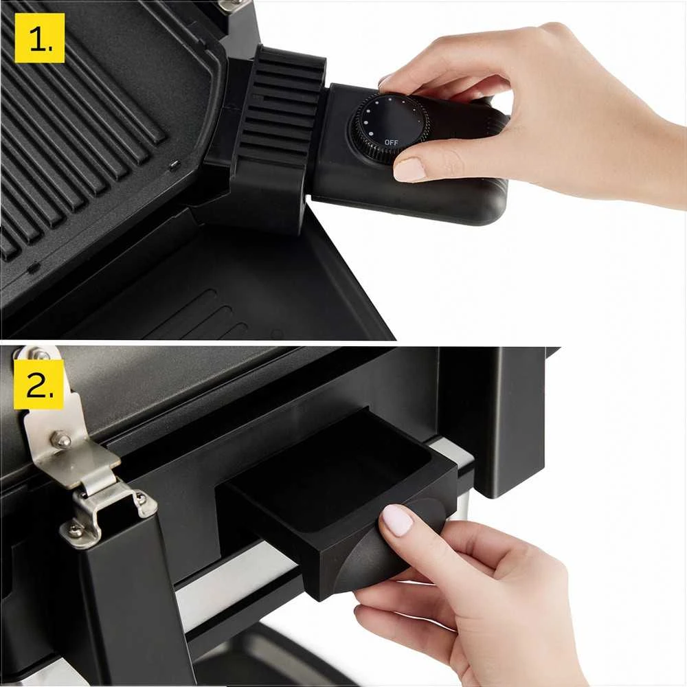 Roast Master Elektrinis sodo grilis 5-in-1 didelis pastatomas, didelė galia 3050W, bedūmis su termometru, vidaus ir lauko elektrinis kepsninė, elektrinis grilis terasai
