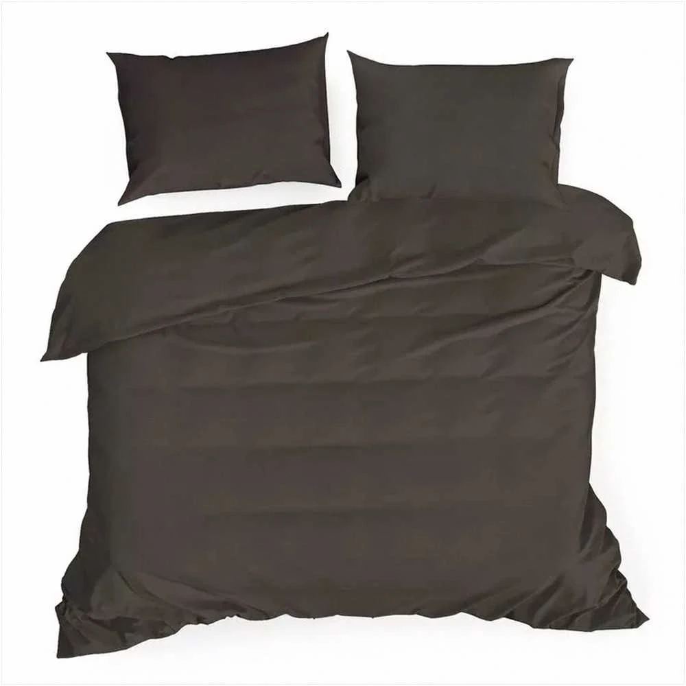 Eurofirany Rudas satino patalynės komplektas, 220x200 cm, dvipusis antklodės užvalkalas su užtrauktuku, medvilnės satino pynimas, 125 g/m², 3 dalių rinkinys, namų tekstilė miegamajam, minkšta patalynė Patalynė