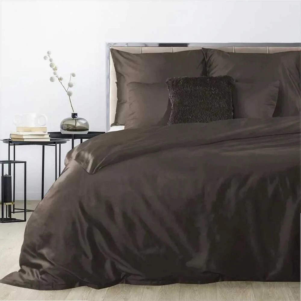 Eurofirany Rudas satino patalynės komplektas, 220x200 cm, dvipusis antklodės užvalkalas su užtrauktuku, medvilnės satino pynimas, 125 g/m², 3 dalių rinkinys, namų tekstilė miegamajam, minkšta patalynė Patalynė