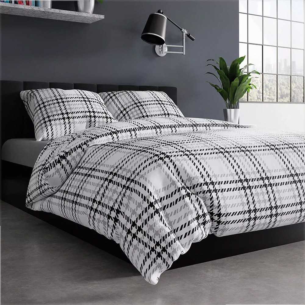 Satininės medvilnės patalynės komplektas, 160x200 cm, minkšta ir patogi patalynė, elegantiškas miegamojo dekoras, 2 pagalvių užvalkalai 70x80 cm
