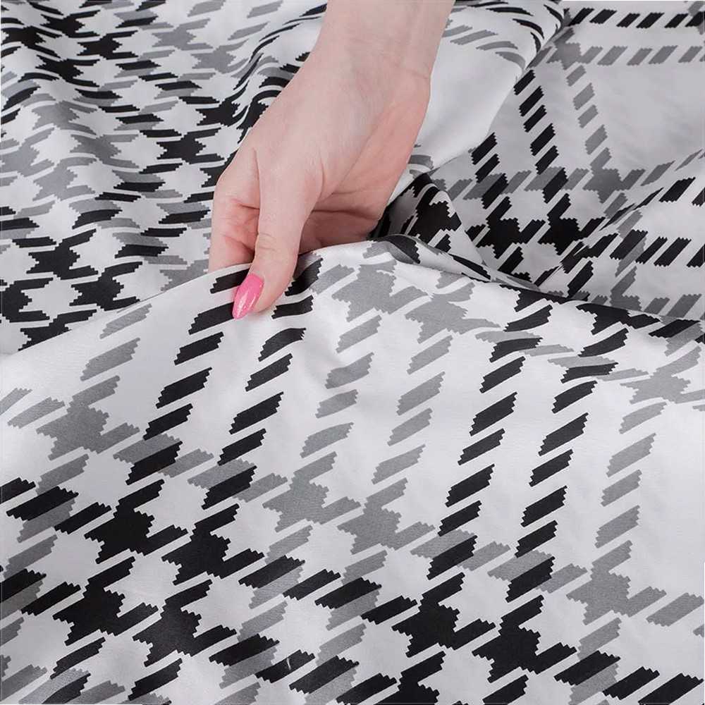 Satininės medvilnės patalynės komplektas, 160x200 cm, minkšta ir patogi patalynė, elegantiškas miegamojo dekoras, 2 pagalvių užvalkalai 70x80 cm