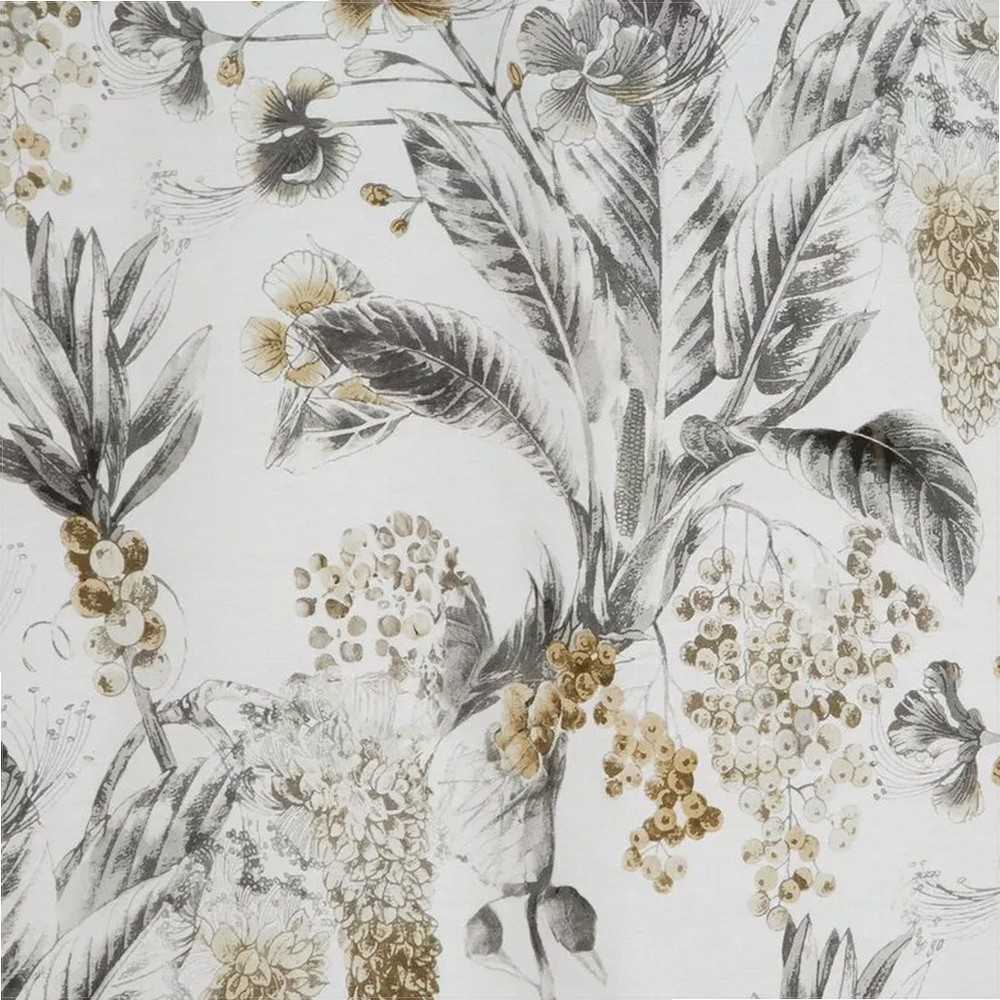 Eurofirany Satininis patalynės komplektas 160x200 cm, gėlėta medvilninė patalynė, balta ir smėlio spalvos patalynė, minkštas patalynės komplektas, pavasarinė patalynė, 2 pagalvių užvalkalai, miegamojo tekstilė