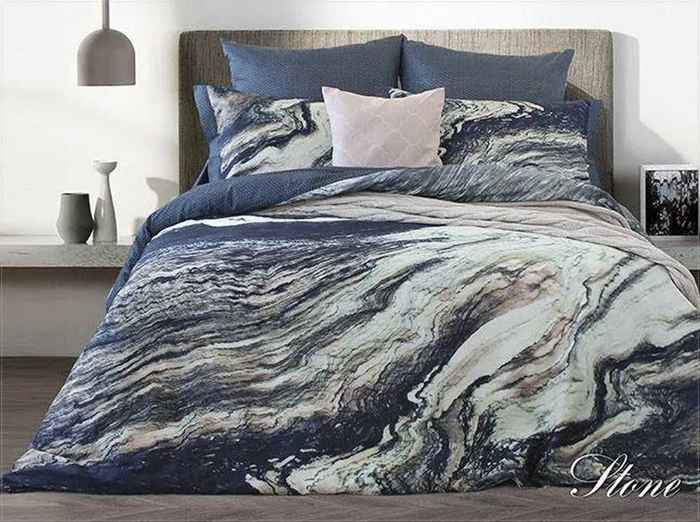 Satino medvilnės patalynės komplektas, 210x200 antklodės užvalkalas, 50x70 ir 50x60 pagalvių užvalkalai, 220x240 paklodė, grafito mėtų smėlio spalva, dovanų dėžutė, miegamojo tekstilė