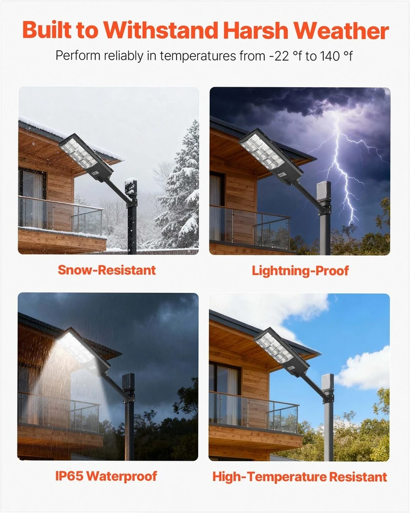 VEVOR Lauko saulės gatvės šviestuvas 12000W
