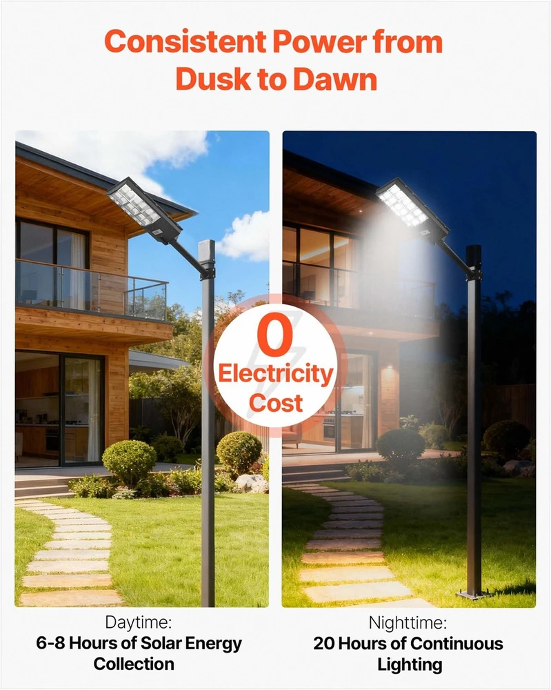 VEVOR Lauko saulės gatvės šviestuvas 12000W