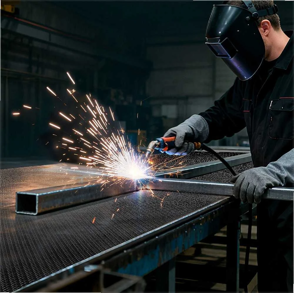 Silikonu dengta stiklo pluošto suvirinimo antklodė, karščiui atspari apsauga, 982°C ugniai atsparus izoliacinis kilimėlis su metalinėmis įvorėmis, suvirinimo antklodė 1829x2438 mm, ugniai atsparus suvirinimo kilimėlis