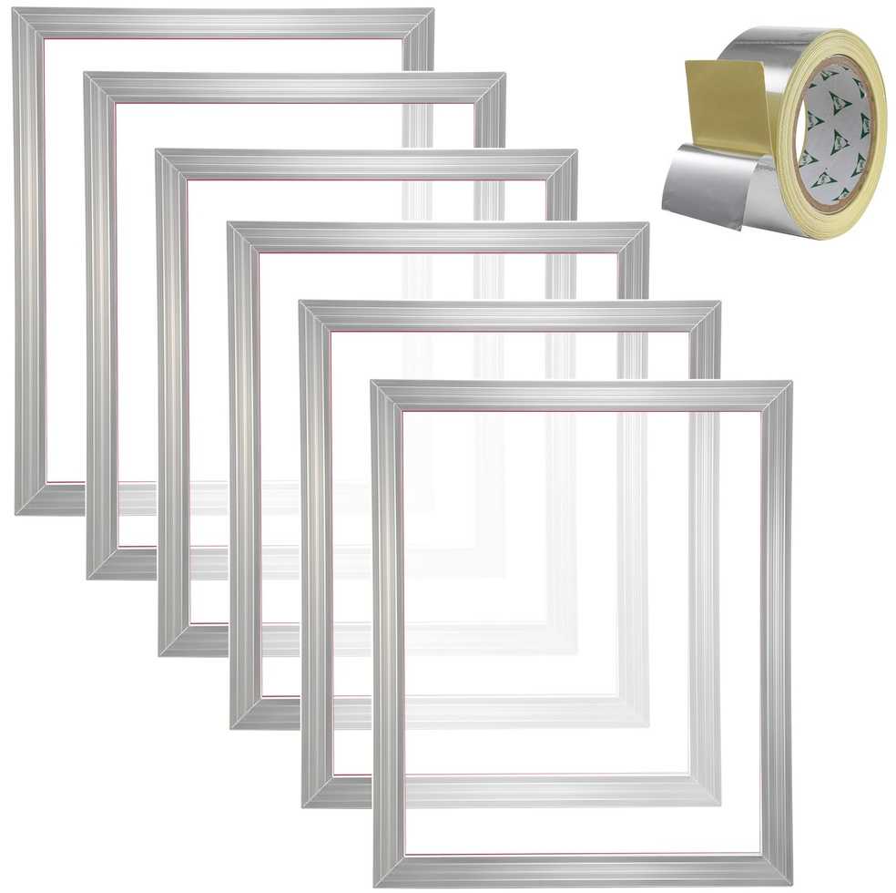 VEVOR Šilkografijos rinkinys su 40,6 x 50,8 cm aliuminio rėmeliais, 110 tinklelio tankis, šilkografijos rinkinys, šilkografijos rėmelis, audinių marginimo rinkinys