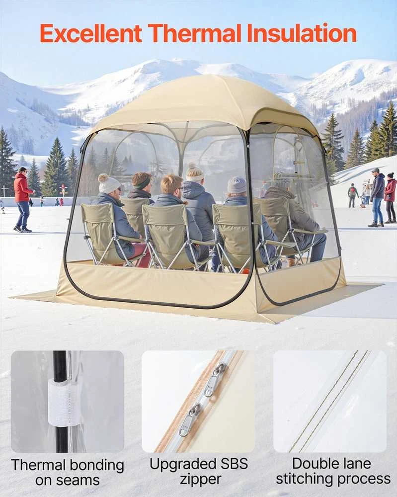 Skaidri iššokanti sporto palapinė 1,83x1,83 m 2-4 asmenims, vandeniui atsparus sodo iglu kupolas, universali stovyklavimo pastogė, skaidri burbulo palapinė, lauko kapsulė