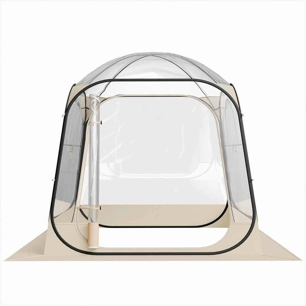 Skaidri iššokanti sporto palapinė 1,83x1,83 m 2-4 asmenims, vandeniui atsparus sodo iglu kupolas, universali stovyklavimo pastogė, skaidri burbulo palapinė, lauko kapsulė