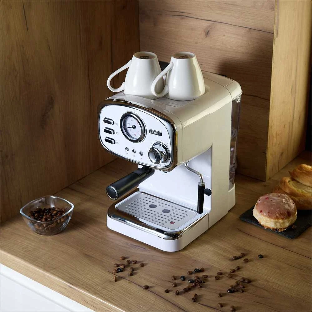 Slėginis kavos aparatas su pieno putų plakikliu, 1100W 20 bar, 1.2l vandens talpa, 10 puodelių talpa, namų espresso aparatas, pusiau automatinis kavos virimo aparatas