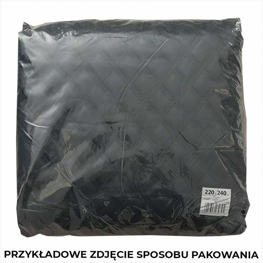 Smaragdinės žalios spalvos dekoratyvinis užtiesalas, 220x240 cm, geometrinis dygsniuotas raštas, karšto spaudimo technika, aksominis apvadas, poliesterio lovos užtiesalas, minkšta lovatiese