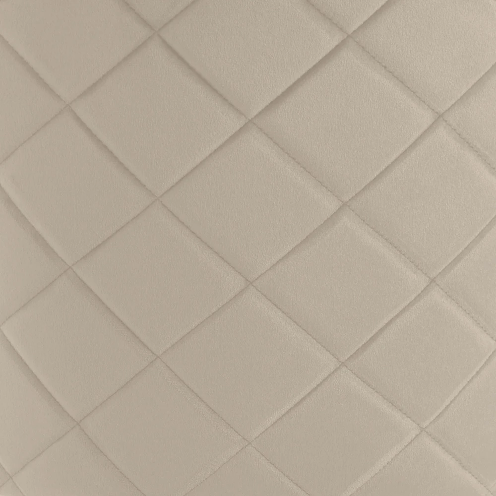 Smėlio spalvos aksominė kėdė auksinėmis kojelėmis, geometrinio dygsniavimo, valgomojo, svetainės, modernaus dizaino, minkšta