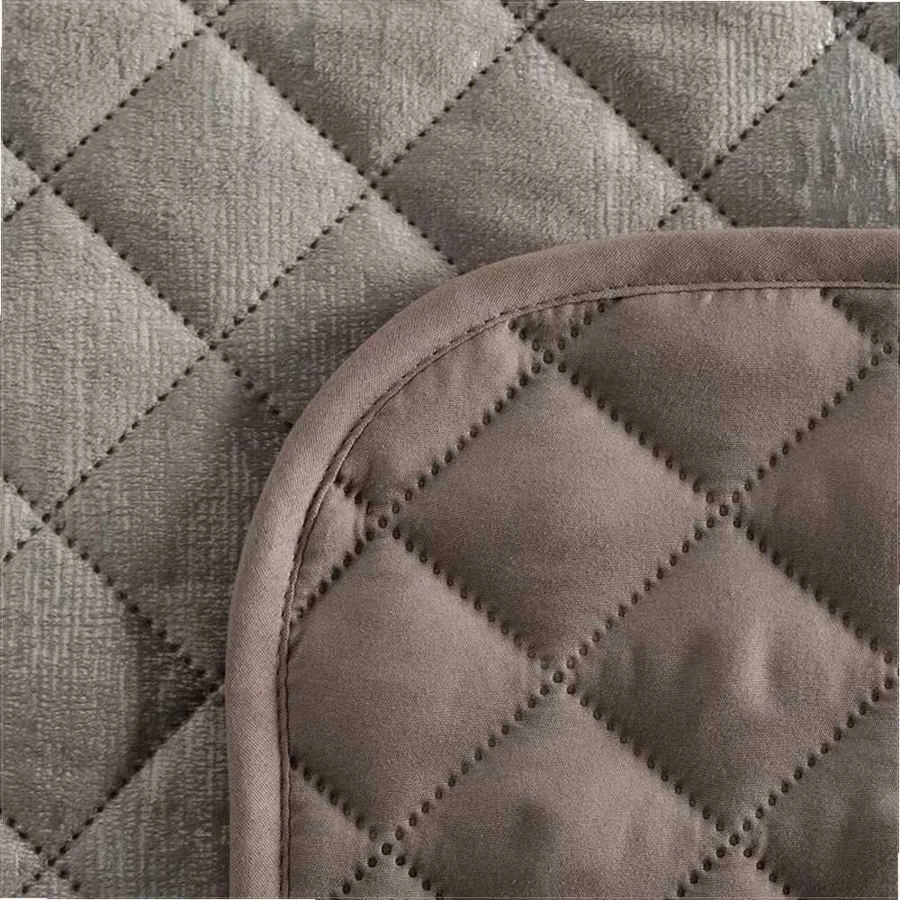 Eurofirany Smėlio spalvos sidabrinis dekoratyvinis užtiesalas, 170x210 cm, minkštas aksominis lovatiesė, modernus miegamojo dekoras, jaukus pledas Lovatiesė