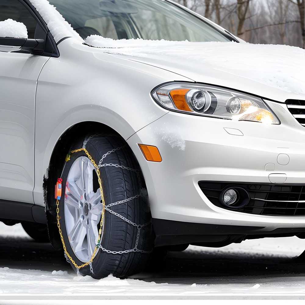 Sniego grandinės skirtos vairavimui žiemą, plieninės padangų grandinės iš mangano lydinio, 2 vnt. sniego grandinės, automobilių sniego grandinės
