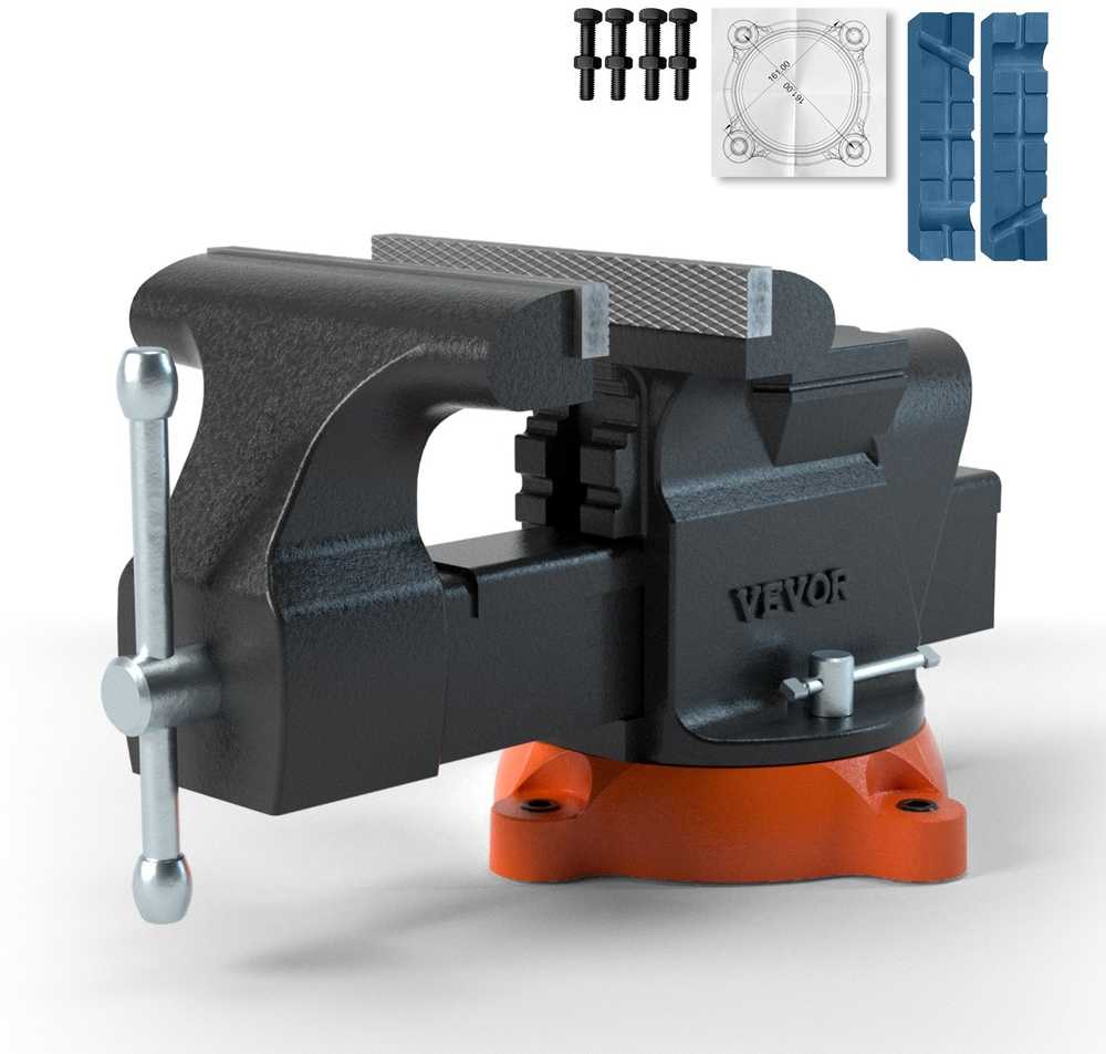 VEVOR Spaustuvės, 360° pasukamas pagrindas, 15,2 cm žandikaulių plotis, 20 kN prispaudimo jėga