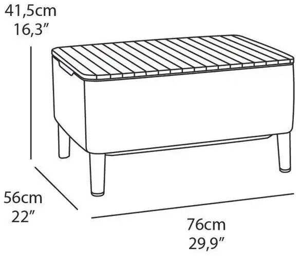 Stalas Keter, 76x56 cm, pilkas