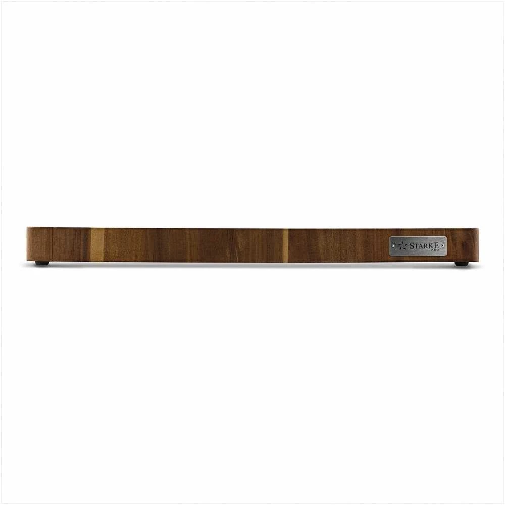 Starke Pro Akacijos pjaustymo ir serviravimo lenta su kojelėmis, didelė kaimiško stiliaus virtuvinė lenta, 47 x 37 cm ruda medinė lenta, akacijos pjaustymo lenta, kaimiška serviravimo lenta, medinis padėklas