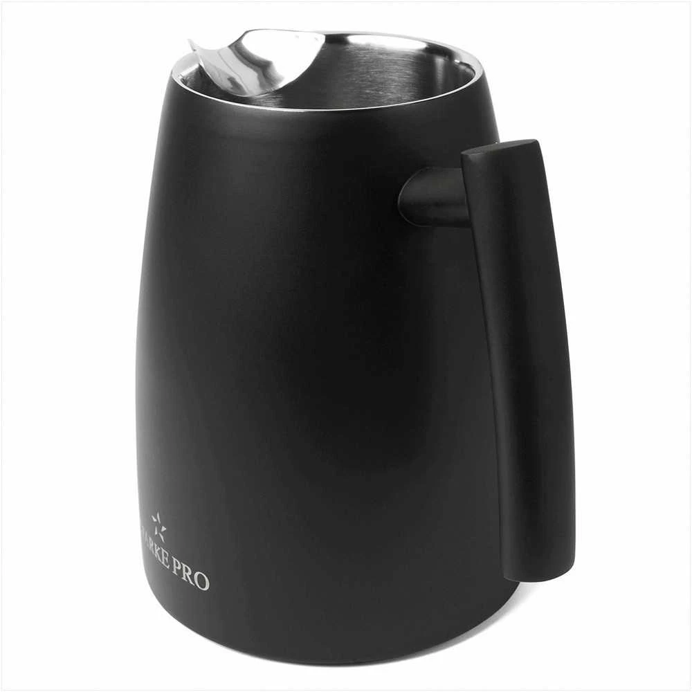 Starke Pro French press kavinukas, 1 litras nerūdijantis plienas, dvigubos sienelės, juodas matinis, 1L prancūziškas kavinukas, plieno kavos presas, arbatinukas su filtru