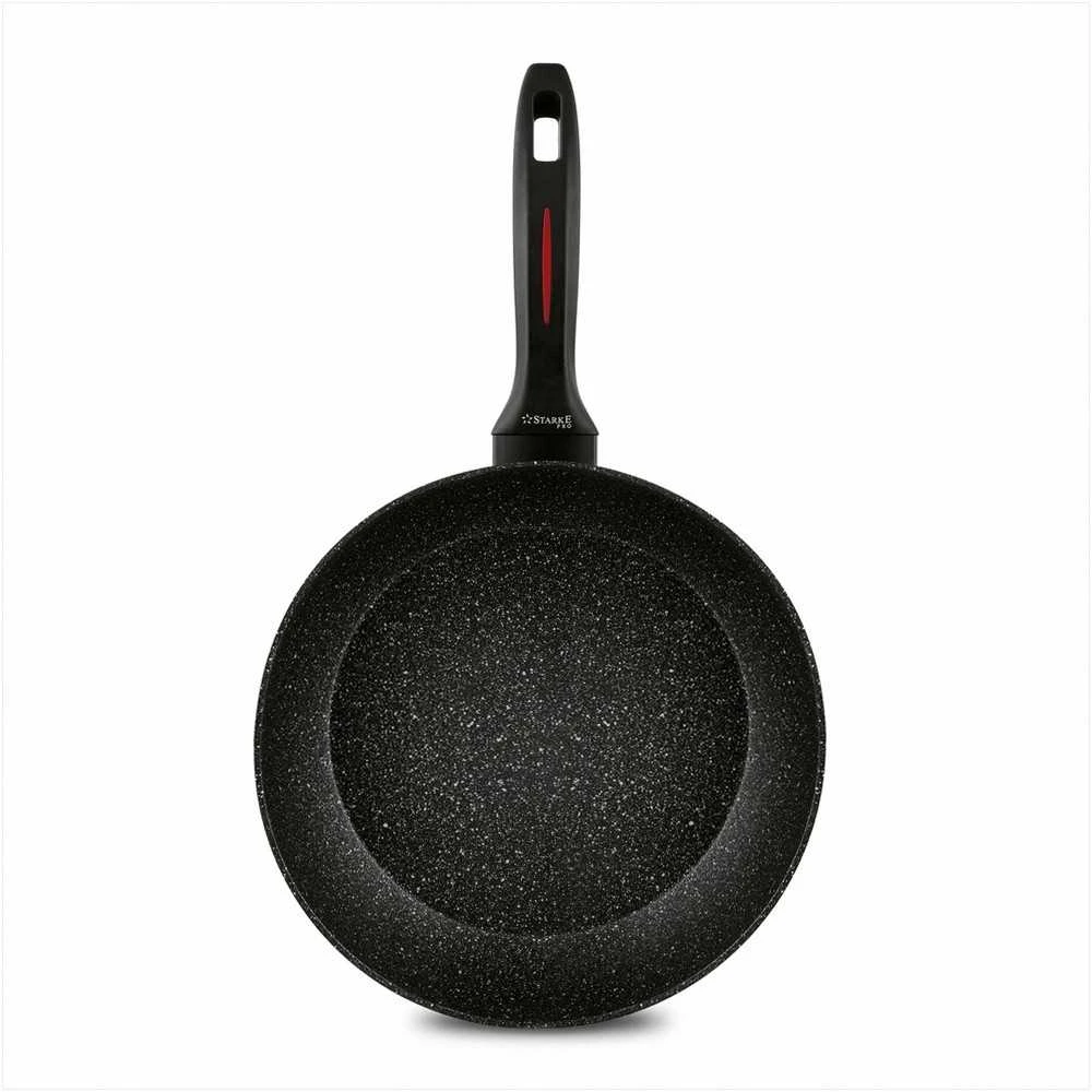 Starke Pro Granitinės nepridegančios keptuvės, rinkinys 20 cm 24 cm 28 cm, tinka indukcijai, minkštos rankenos, granitinių keptuvių rinkinys, nepridegančių keptuvių komplektas, virtuvės indų rinkinys