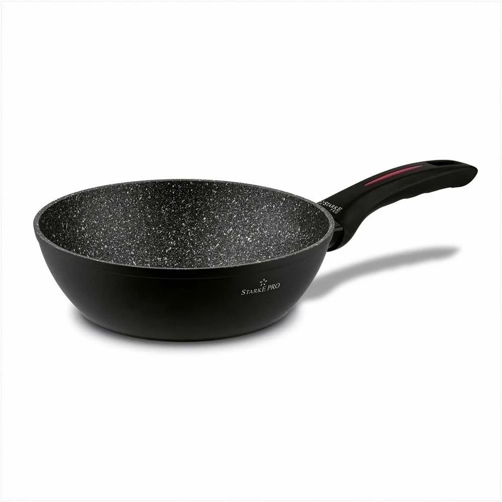 Starke Pro Granitinės nepridegančios keptuvės, rinkinys 20 cm 24 cm 28 cm, tinka indukcijai, minkštos rankenos, granitinių keptuvių rinkinys, nepridegančių keptuvių komplektas, virtuvės indų rinkinys