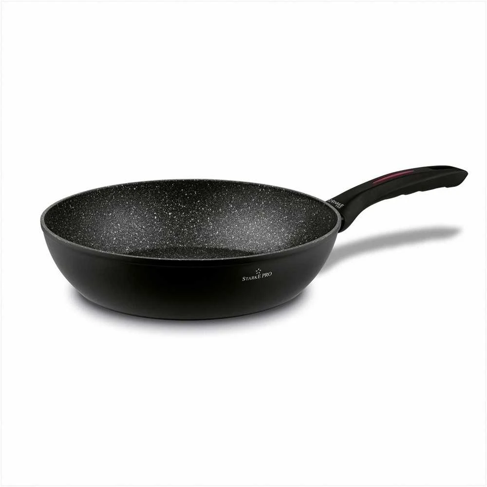 Starke Pro Granitinės nepridegančios keptuvės, rinkinys 20 cm 24 cm 28 cm, tinka indukcijai, minkštos rankenos, granitinių keptuvių rinkinys, nepridegančių keptuvių komplektas, virtuvės indų rinkinys