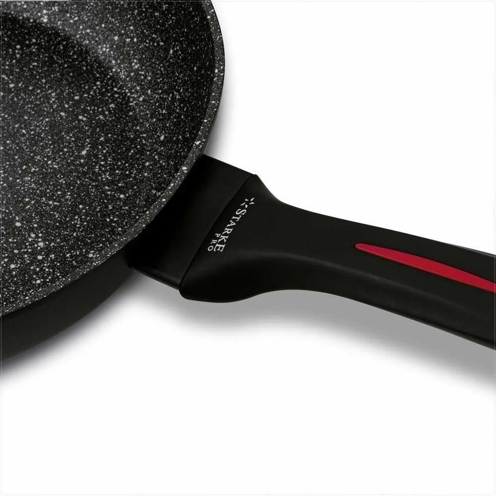Starke Pro Granitinės nepridegančios keptuvės, rinkinys 20 cm 24 cm 28 cm, tinka indukcijai, minkštos rankenos, granitinių keptuvių rinkinys, nepridegančių keptuvių komplektas, virtuvės indų rinkinys