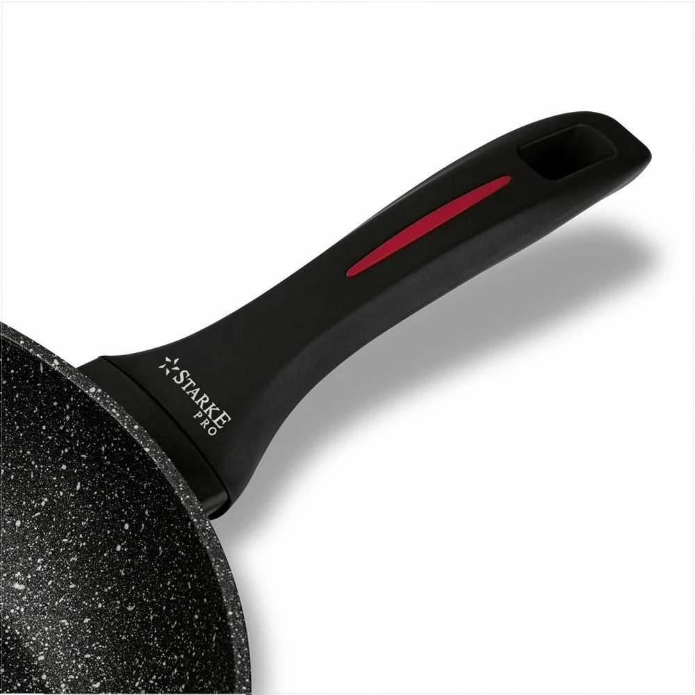 Starke Pro Granitinės nepridegančios keptuvės, rinkinys 20 cm 24 cm 28 cm, tinka indukcijai, minkštos rankenos, granitinių keptuvių rinkinys, nepridegančių keptuvių komplektas, virtuvės indų rinkinys