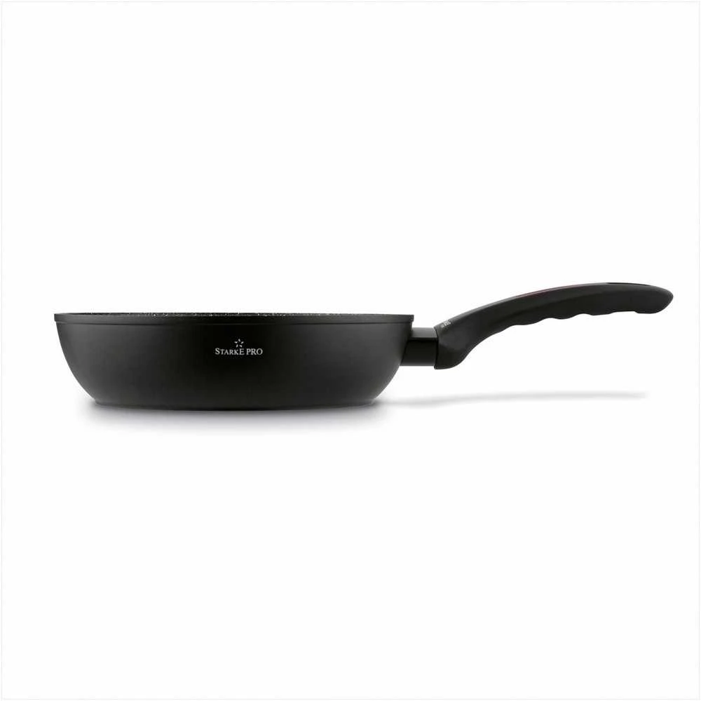 Starke Pro Granitinės nepridegančios keptuvės, rinkinys 20 cm 24 cm 28 cm, tinka indukcijai, minkštos rankenos, granitinių keptuvių rinkinys, nepridegančių keptuvių komplektas, virtuvės indų rinkinys