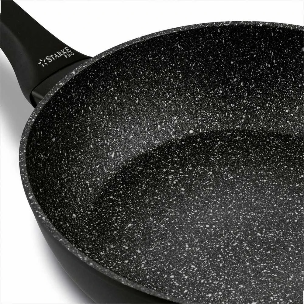 Starke Pro Granitinės nepridegančios keptuvės, rinkinys 20 cm 24 cm 28 cm, tinka indukcijai, minkštos rankenos, granitinių keptuvių rinkinys, nepridegančių keptuvių komplektas, virtuvės indų rinkinys