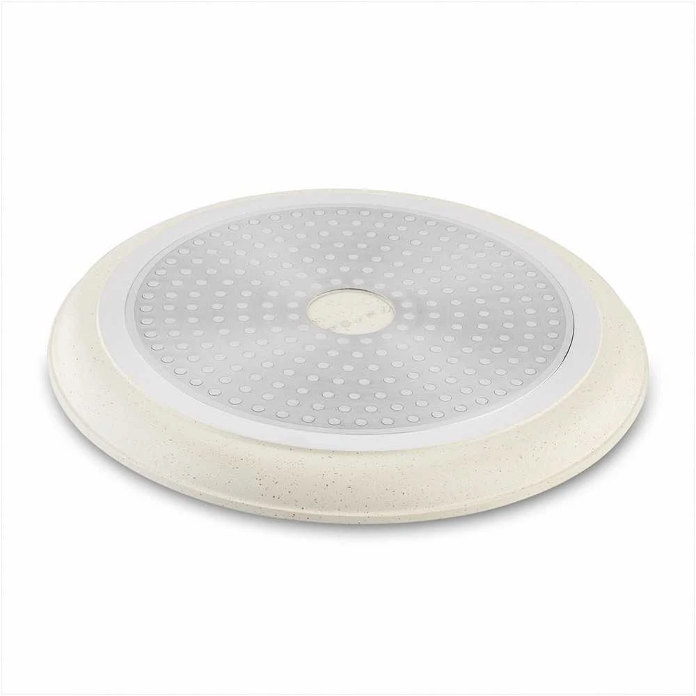 Starke Pro Indukcinė blynų keptuvė 26 cm su nuimama soft-touch rankena, kreminės spalvos neprisvylanti keptuvė lietiniams, keptuvė nuimama rankena, 26 cm neprisvylanti blynų keptuvė, virtuvės indai blynams