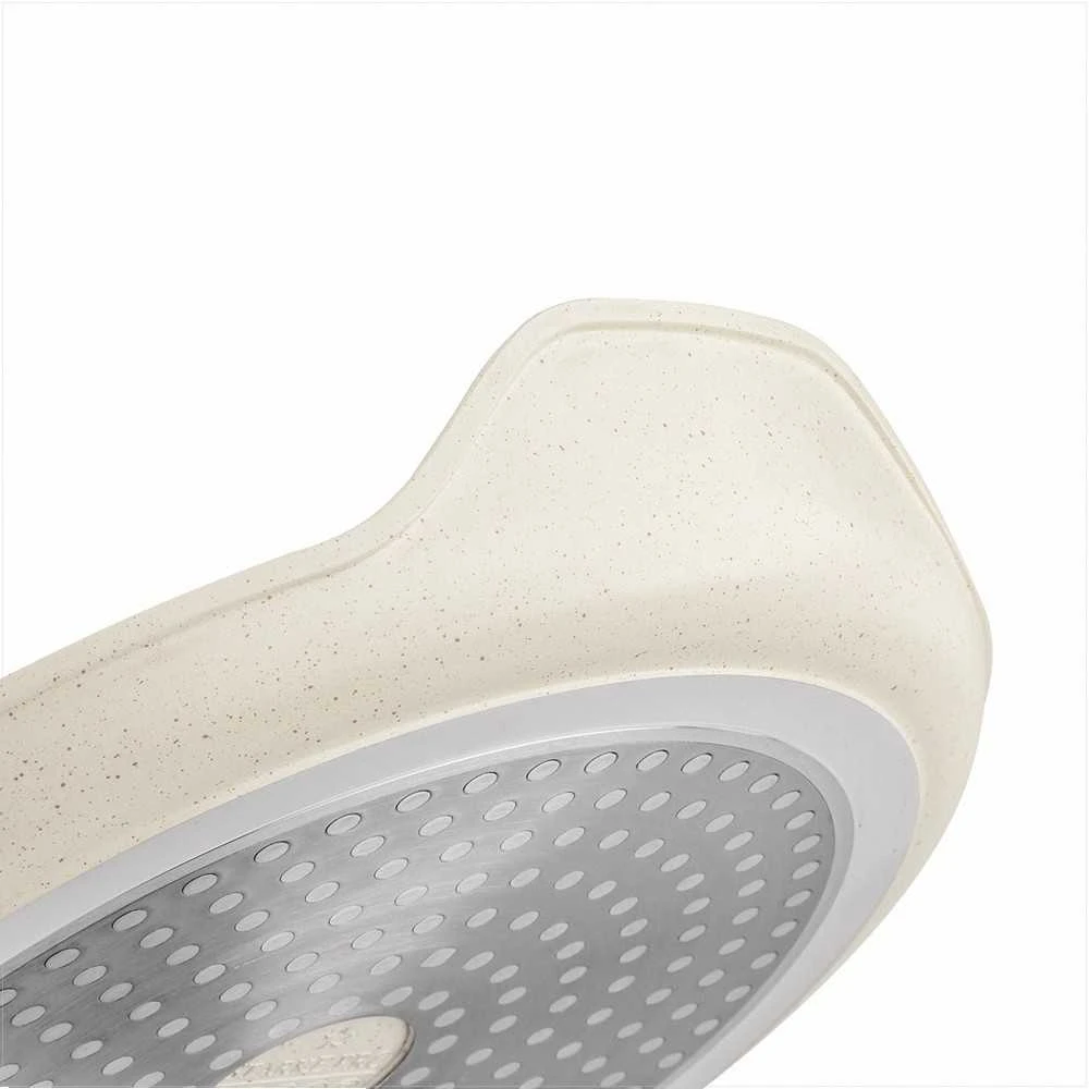 Starke Pro Indukcinė blynų keptuvė 26 cm su nuimama soft-touch rankena, kreminės spalvos neprisvylanti keptuvė lietiniams, keptuvė nuimama rankena, 26 cm neprisvylanti blynų keptuvė, virtuvės indai blynams