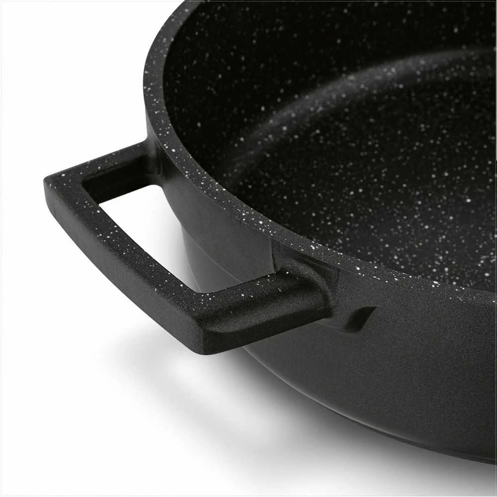 Gili keptuvė Starke Pro Taylor Marble su stikliniu dangčiu - 4l talpa, ⌀28 cm, trisluoksnė neprideganti danga
