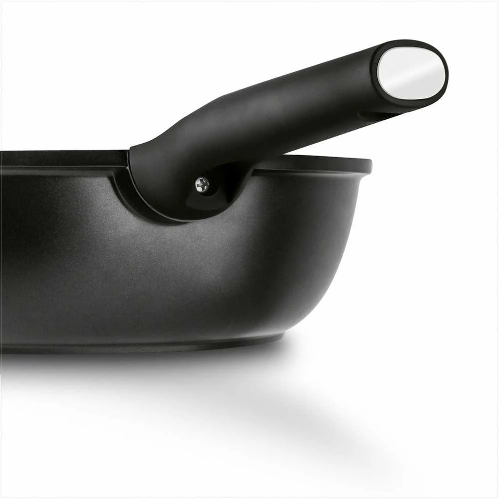 Starke Pro Indukcinė wok keptuvė su dangčiu 30 cm, neprisvylanti aliuminio keptuvė, 30 cm wok keptuvė indukcijai, gili keptuvė su stikliniu dangčiu
