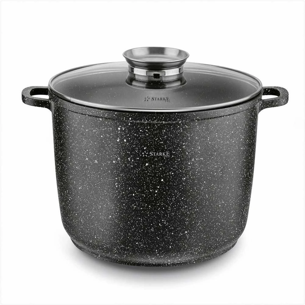 Starke Pro Indukcinis puodas su neprisvylančia danga 6.75 litrų, didelės talpos akmens danga, 6.75 l indukcinis puodas, neprisvylantis akmens masės puodas, didelis troškintuvas