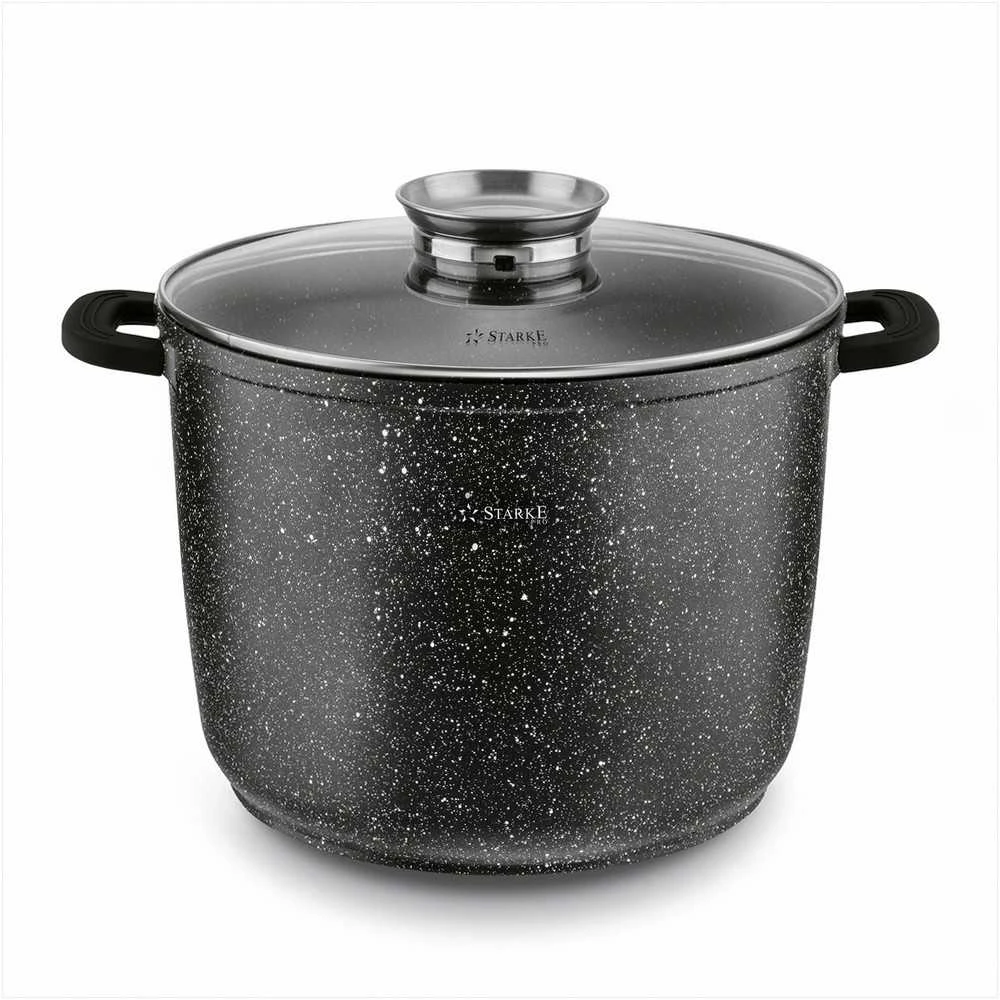 Starke Pro Indukcinis puodas su neprisvylančia danga 6.75 litrų, didelės talpos akmens danga, 6.75 l indukcinis puodas, neprisvylantis akmens masės puodas, didelis troškintuvas