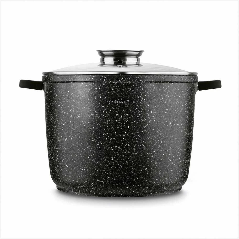 Starke Pro Indukcinis puodas su neprisvylančia danga 6.75 litrų, didelės talpos akmens danga, 6.75 l indukcinis puodas, neprisvylantis akmens masės puodas, didelis troškintuvas