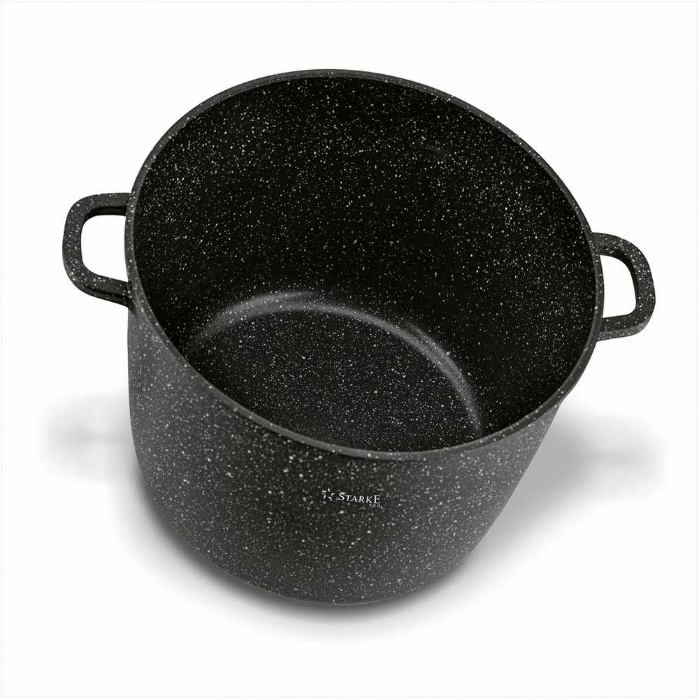 Starke Pro Indukcinis puodas su neprisvylančia danga 6.75 litrų, didelės talpos akmens danga, 6.75 l indukcinis puodas, neprisvylantis akmens masės puodas, didelis troškintuvas