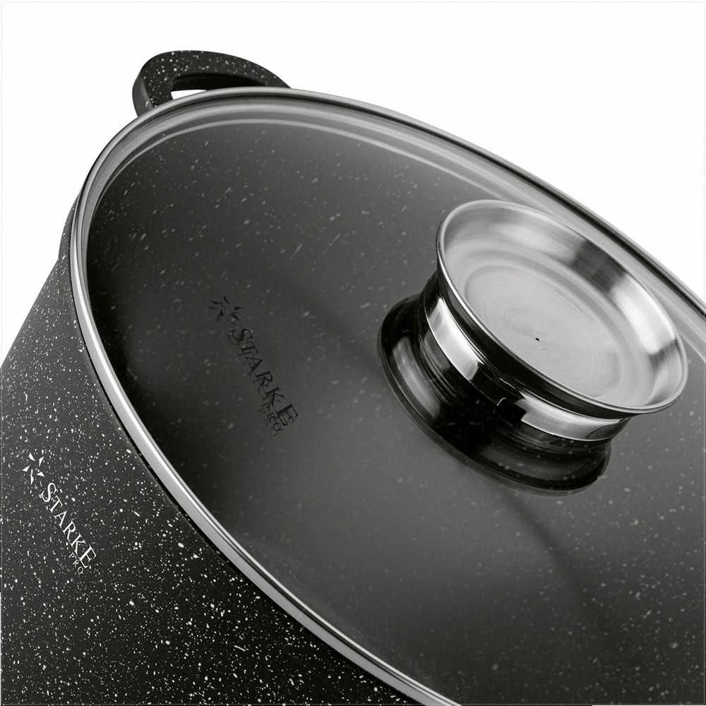 Starke Pro Indukcinis puodas su neprisvylančia danga 6.75 litrų, didelės talpos akmens danga, 6.75 l indukcinis puodas, neprisvylantis akmens masės puodas, didelis troškintuvas