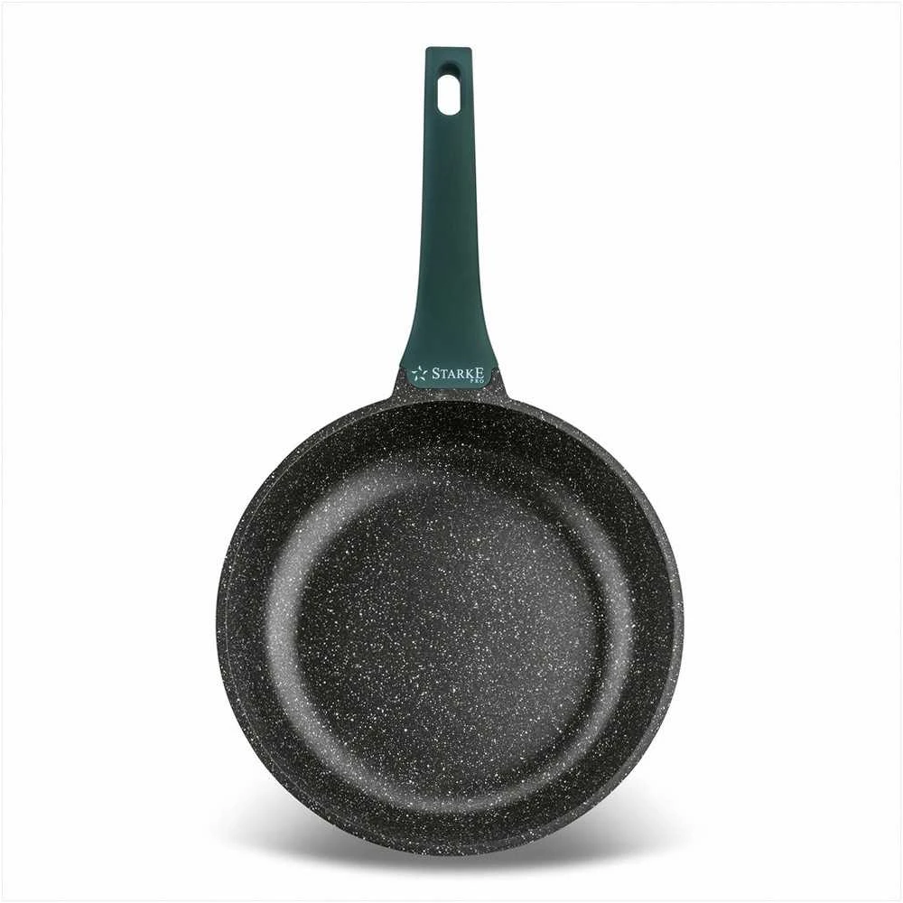 Starke Pro Marmurinių neprisvylančių keptuvių rinkinys 20 cm 24 cm 28 cm, lietas aliuminis, minkštos rankenos, tinka indukcijai, 3 dalių komplektas