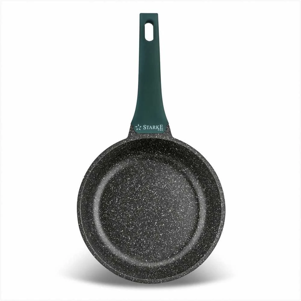 Starke Pro Marmurinių neprisvylančių keptuvių rinkinys 20 cm 24 cm 28 cm, lietas aliuminis, minkštos rankenos, tinka indukcijai, 3 dalių komplektas