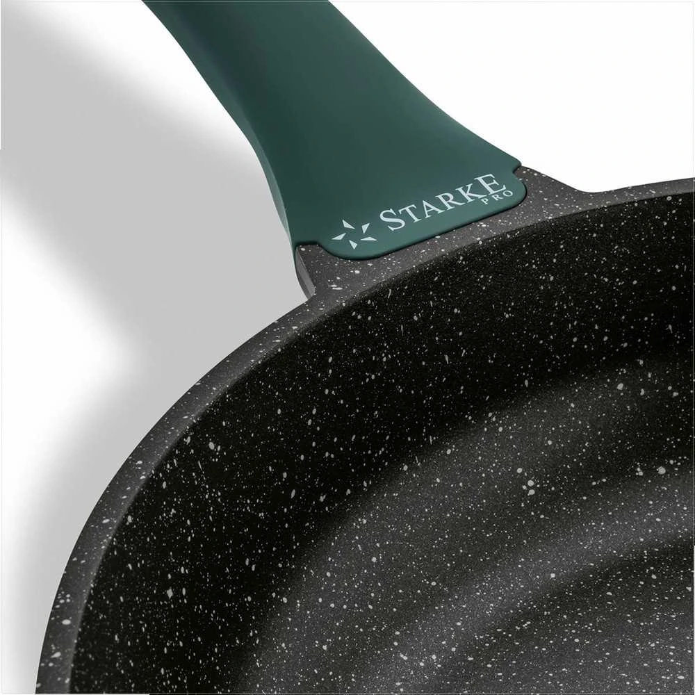 Starke Pro Marmurinių neprisvylančių keptuvių rinkinys 20 cm 24 cm 28 cm, lietas aliuminis, minkštos rankenos, tinka indukcijai, 3 dalių komplektas